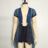 Blusa encaje cobalto negro brillos S - Imagen 4