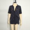 Blusa hilo negro diseño cocos ML - Imagen 4