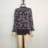 Blusa azul floreada M - Imagen 3