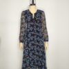 Vestido Gasa negro floreado SM