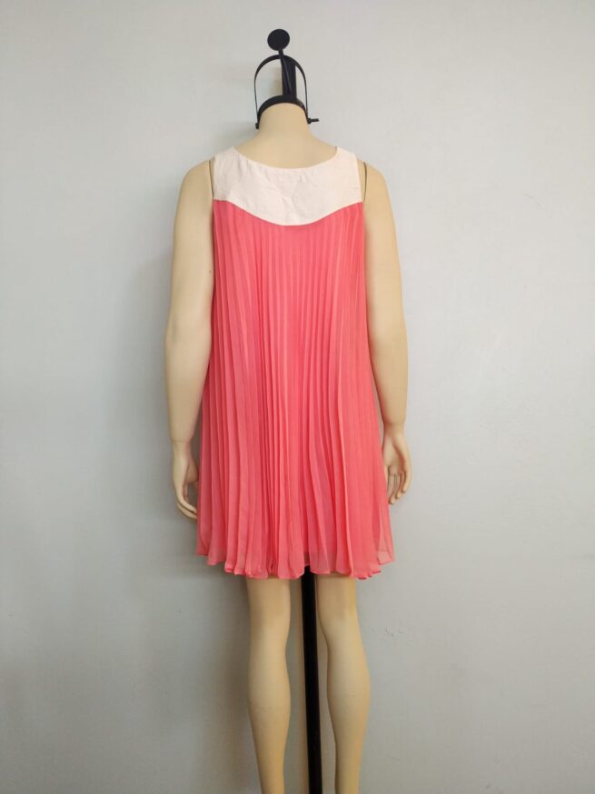 Vestido coral tableado M - Imagen 3