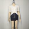 Blusa crema corrugado M