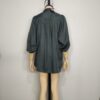 Blusa verde tipo satín L - Imagen 3