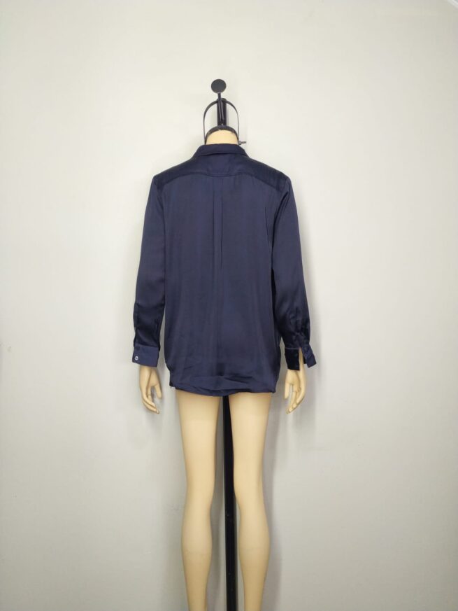 Blusa satín azul M - Imagen 2