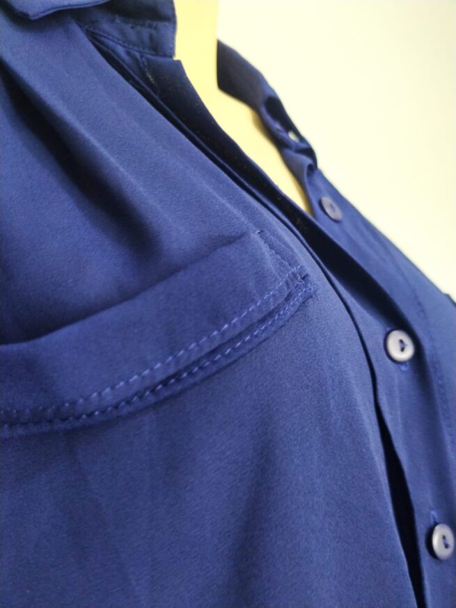 Blusa gasa azul M - Imagen 4