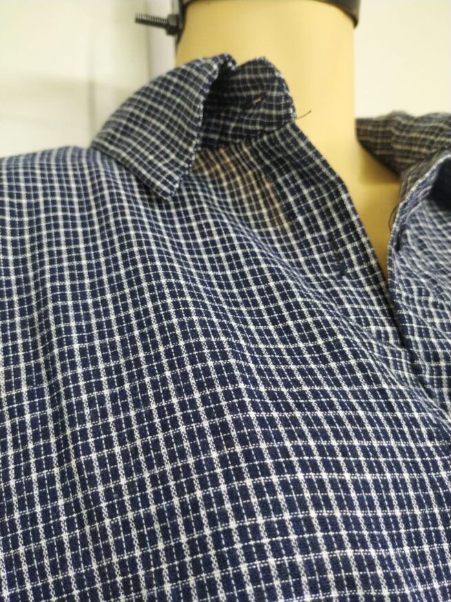 Camisa cuadros azul L - Imagen 3