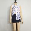 Blusa gasa blanco corazón azul S