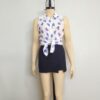 Blusa gasa blanco corazón azul S - Imagen 2