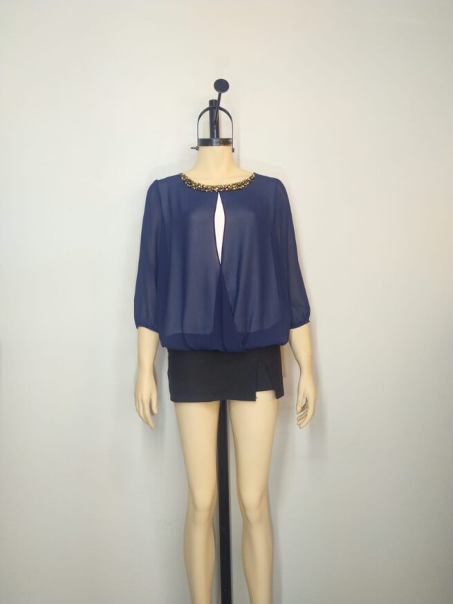 Blusa gasa azul M