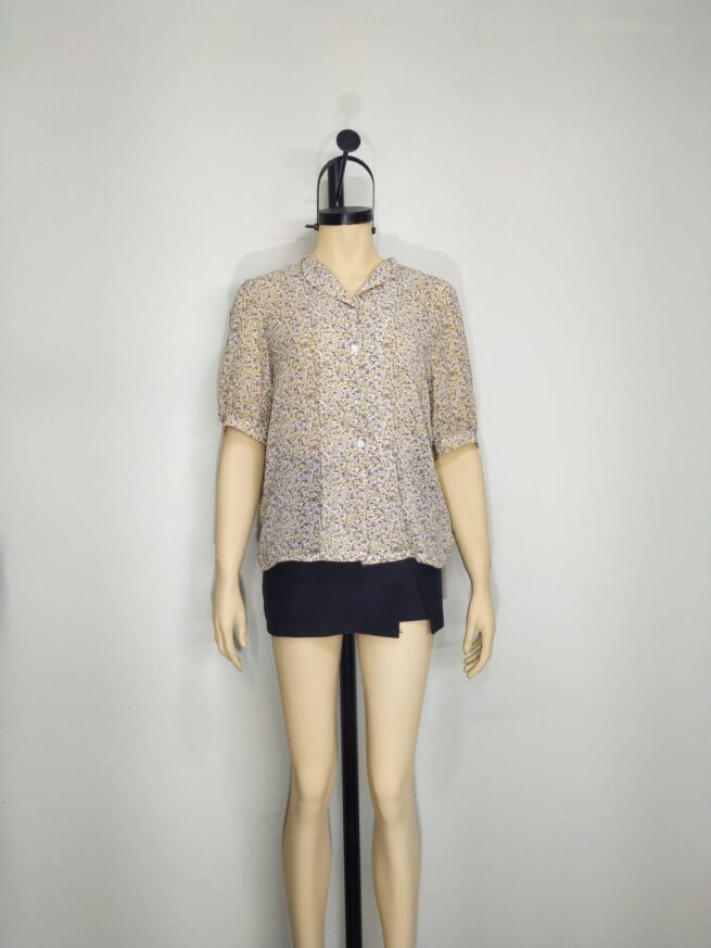 Blusa gasa floreada M - Imagen 3