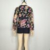 Blusa gasa negra floreada S - Imagen 2
