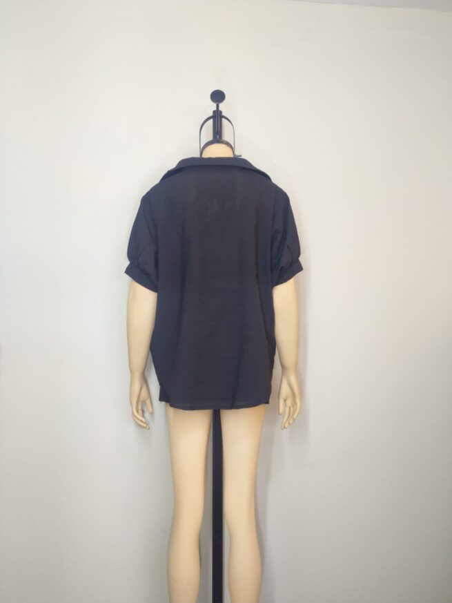 Blusa negra manga murciélago M - Imagen 2