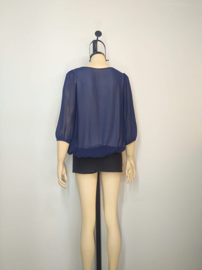 Blusa gasa azul M - Imagen 2