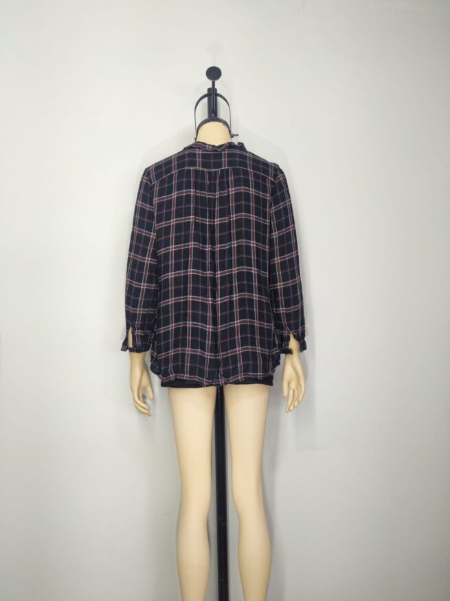 Blusa negra cuadros M - Imagen 2