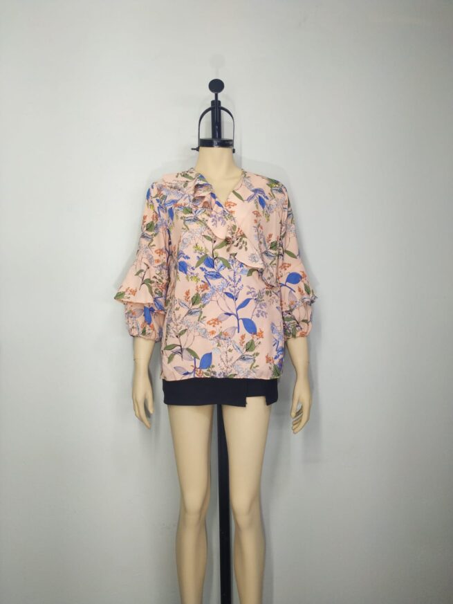 Blusa rosa floreado M - Imagen 3