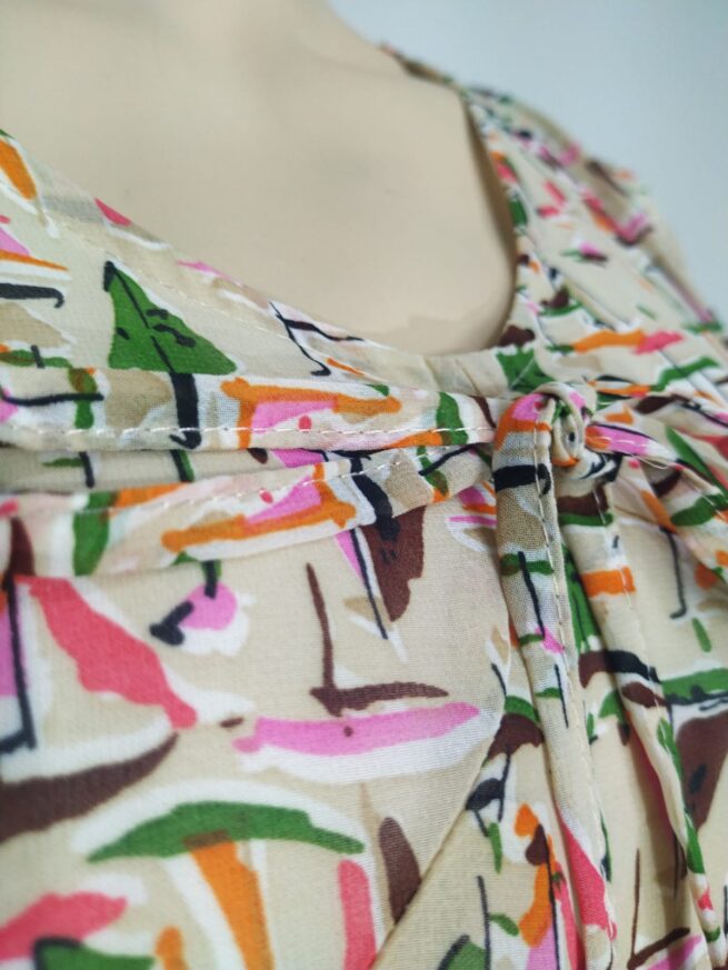 Vestido beige gasa L - Imagen 2
