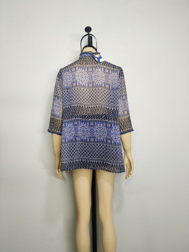 Blusa gasa azul L - Imagen 2