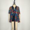 Blusa gasa zul floreada L