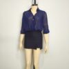 Blusa gasa azul M - Imagen 3