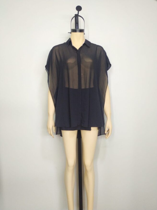 Blusa gasa negra ML