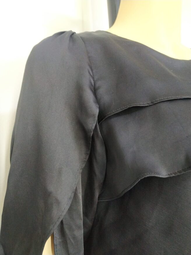 Blusa gasa satín negro M - Imagen 3