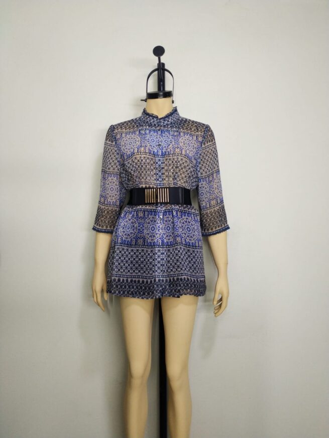 Blusa gasa azul L - Imagen 3