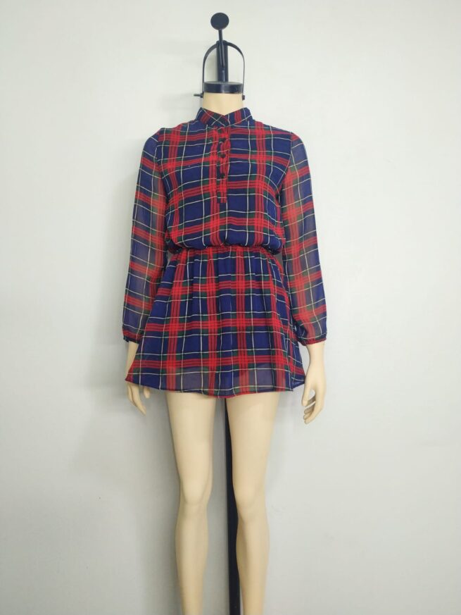 Poli vestido cuadros gasa S-M