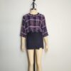 Blusa gasa azul cuadros L