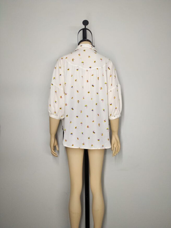 Blusa crema manga murciélago L - Imagen 2