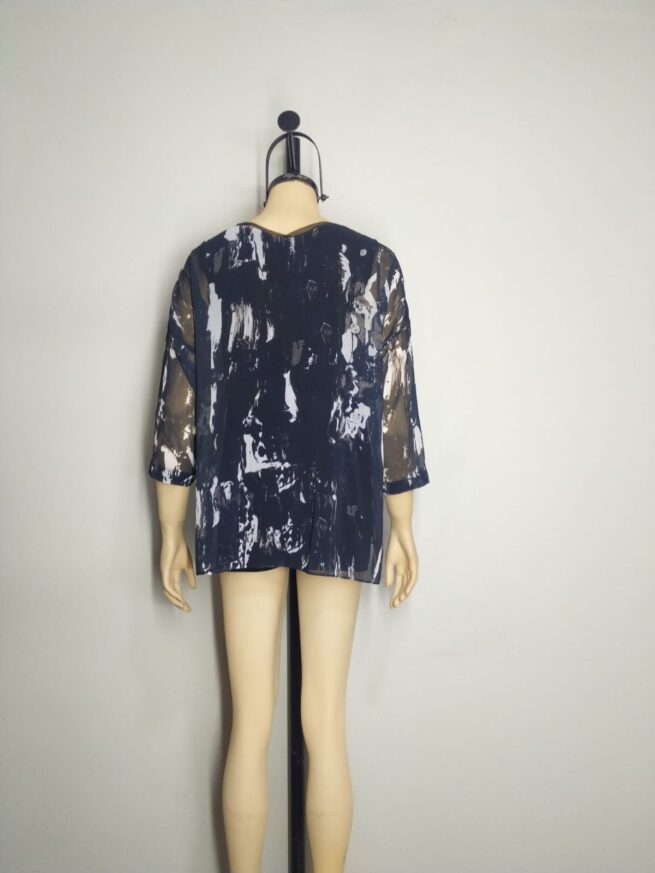 Blusa negro blanco L - Imagen 2