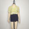 Blusa gris y verde limón ML