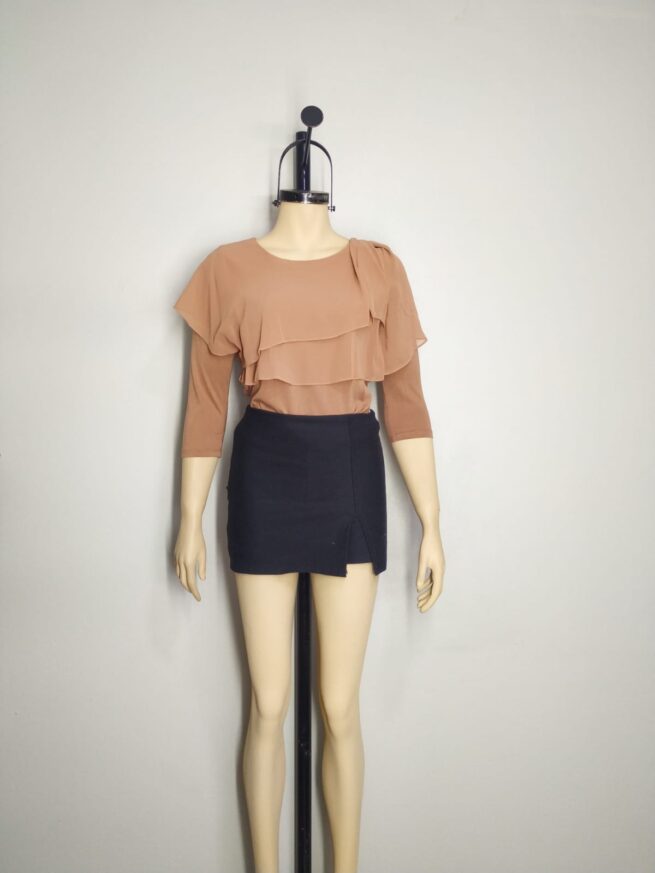 Blusa gasa y algodón SM