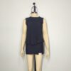 Blusa encaje y gasa negra M