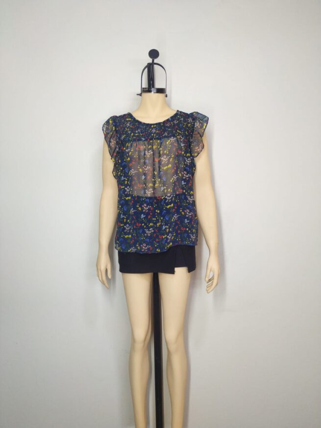 Blusa azul gasa M - Imagen 2
