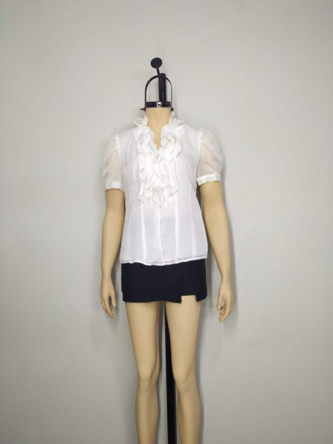 Blusa gasa blanca M - Imagen 3