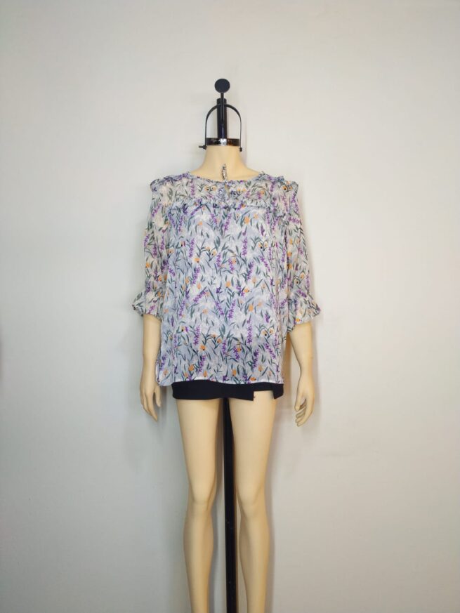 Blusa gasa gris L - Imagen 3