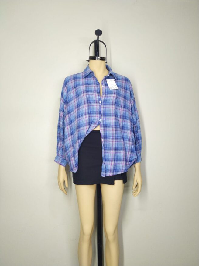 Camisa Cuadros acero oversize M