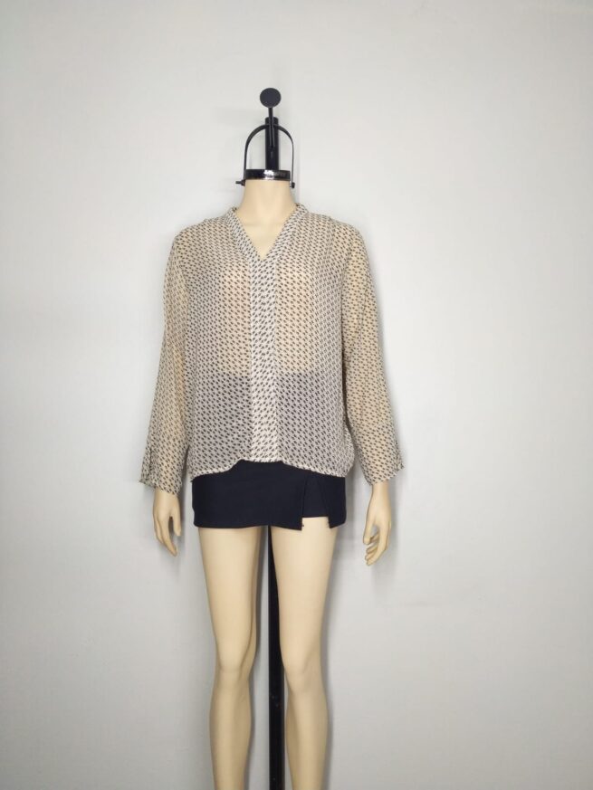 Blusa crema negro M - Imagen 3