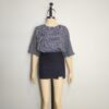 Blusa blanco negro rayas L