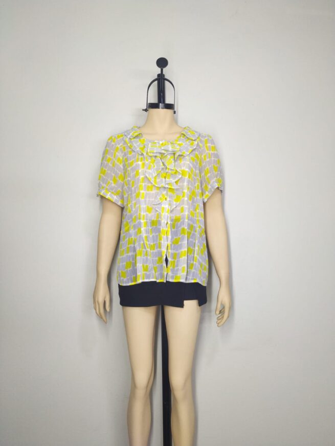 Blusa gris y verde limón ML - Imagen 3