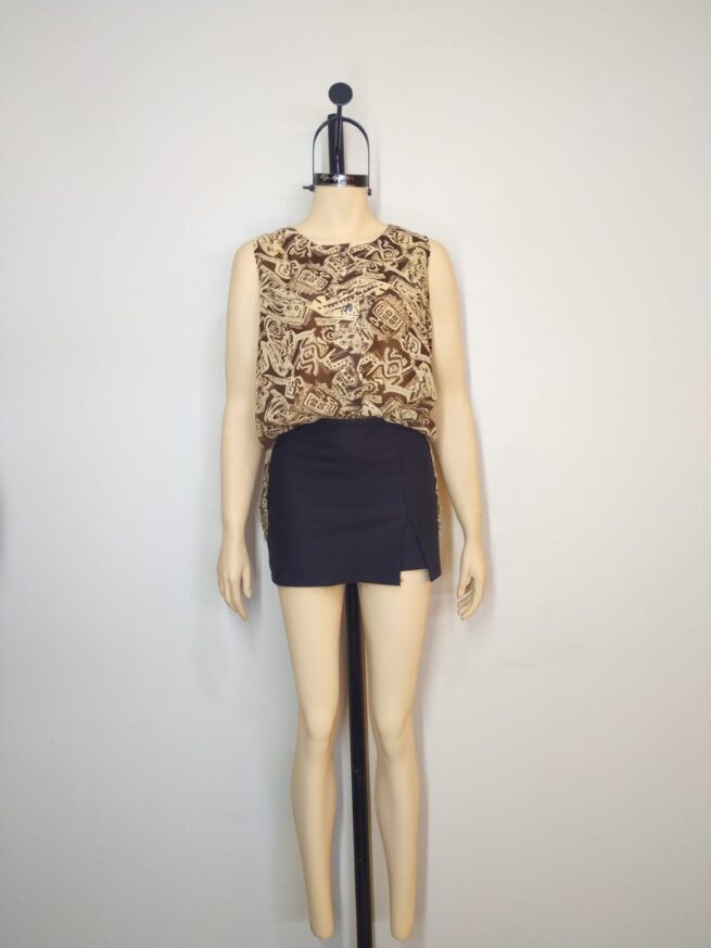 Blusa gasa café M - Imagen 3