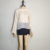 Blusa gasa corrugado crema M - Imagen 3