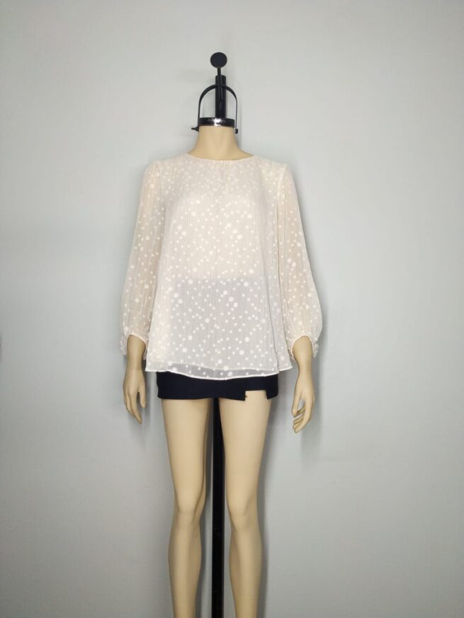Blusa crema brillos L - Imagen 3