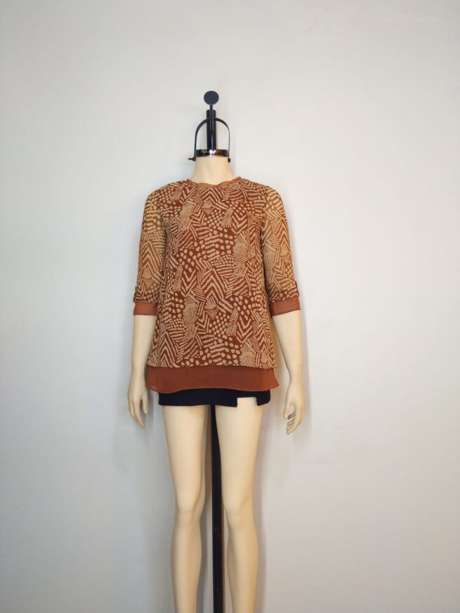 Blusa marrón M - Imagen 3