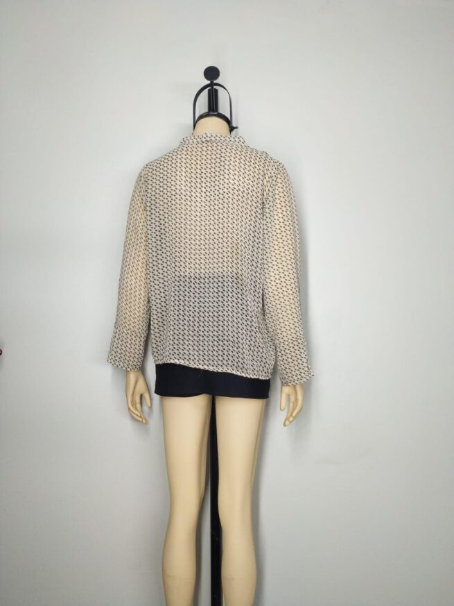 Blusa crema negro M - Imagen 2