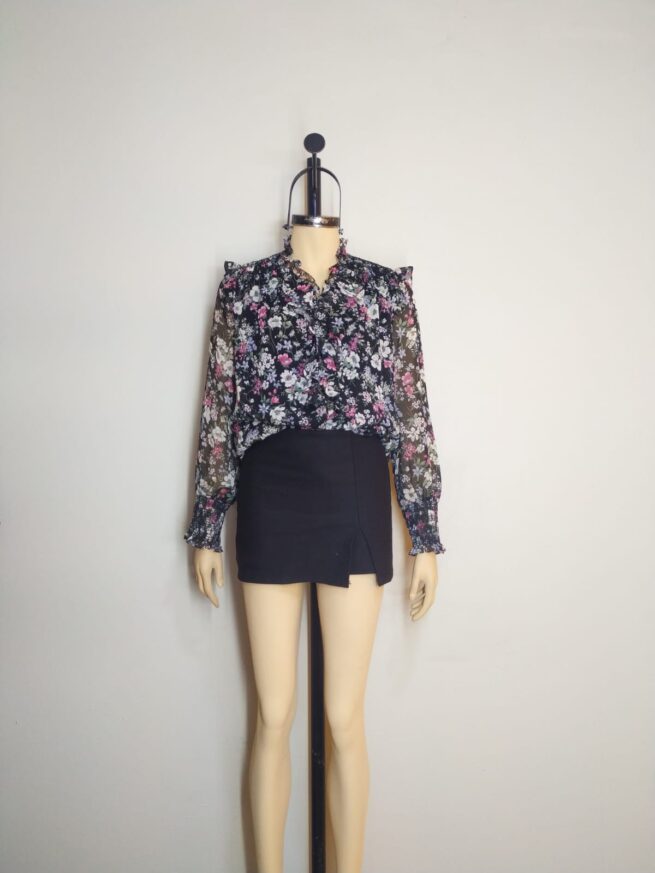 Blusa gasa negra L