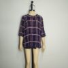 Blusa gasa azul cuadros L - Imagen 3