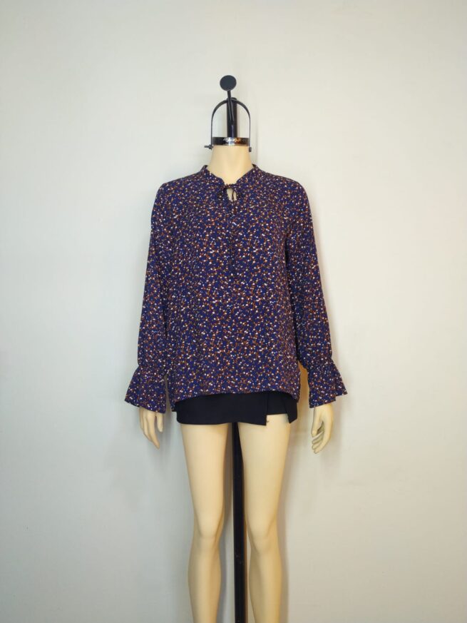 Blusa azul floreado ML - Imagen 3