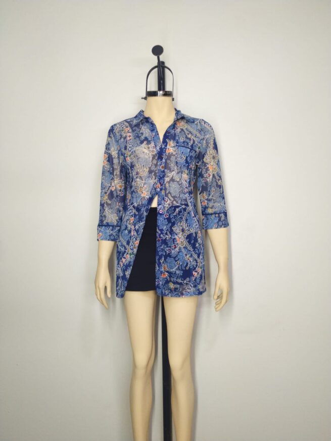 Blusa mesh acero M