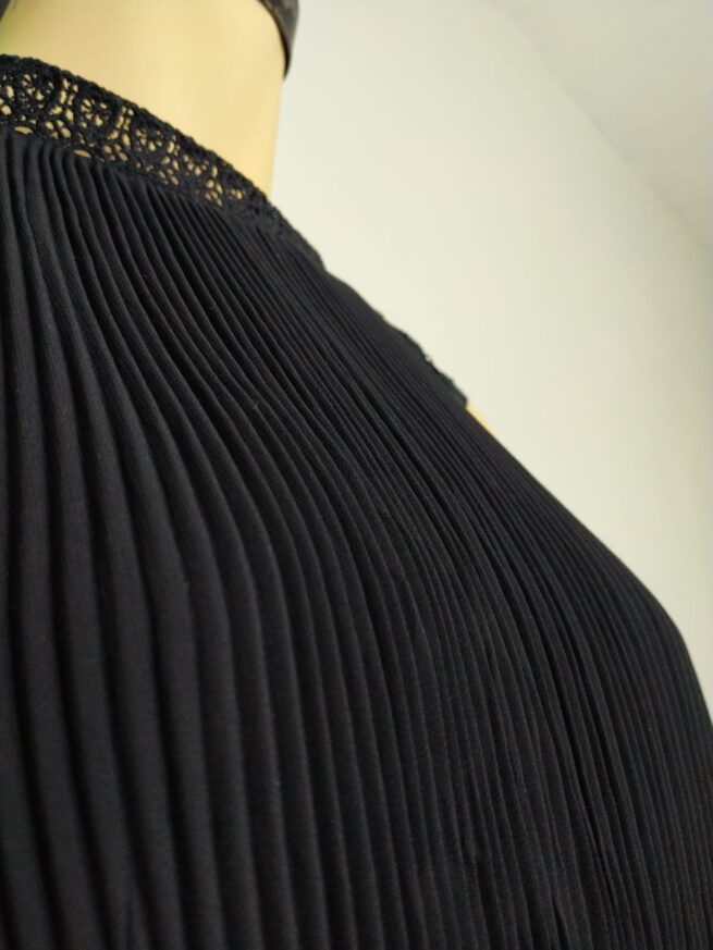Blusa encaje y gasa negra M - Imagen 3